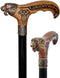 Bronze Direwolf Handcarved Celtic Art Derby Walking Cane