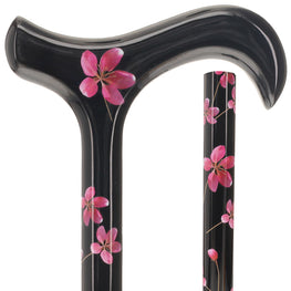 Blossoming Pink Flower Derby Cane - Carbon Fiber