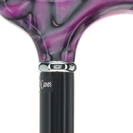 Vivid Purple Swirl Derby Cane: Pearlescent Acrylic