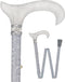 Graceful Lace Pearlz Folding Desinger Adjustable Cane w/ Rhinestone collar