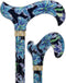 Dark Blue Vivienne May: Adjustable Cane w/ Patterned Handle