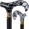 Scratch and Dent Extra Long, Super Strong Black Onyx Derby Walking Cane With Black Beechwood Shaft and Brass Collar V2066