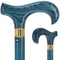 Blue Denim Derby Cane: Ash Wood, Brass