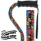 Mosaic Stained Designer Cane: Adjustable, Comfort Grip Offset