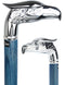Premium Denim Blue Eagle Cane: Chrome, Patriotic Elegance