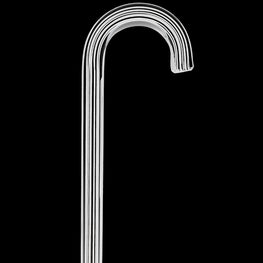 Invisible White Lines: Clear Lucite Tourist Cane - Sleek Design