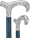 Super Strong Scrollwork Silver-Plated Handle, Blue Denim Shaft