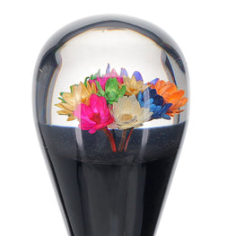 Real Dried Flower Clear Lucite Knob Stick: Beechwood Shaft