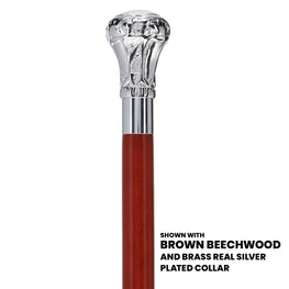 Knob Premium Chrome Brass Cane: Custom Shaft & Collar