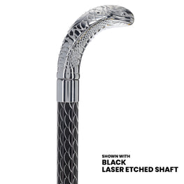Snake Premium Chrome Brass Cane: Laser-Etched Custom Shaft