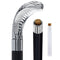 Snake Premium Chrome Brass Flask Cane: Wood Shaft Hidden Flask