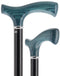 Stylish Blue Denim Fritz Cane, Sleek Black Beechwood Shaft