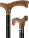 Premium Natural Ash Wood Fritz Cane, Espresso w/ Silver Collar