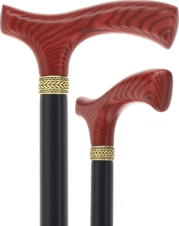 Fritz Comfort Handle - Standard Size (Mahogany, Black, Pewter Collar)