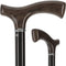 Scratch and Dent Black Ash Fritz Walking Cane With Black Beechwood Shaft and Silver Collar V2024