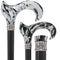 Scratch and Dent Black Onyx Swirl Ergonomic Handle Walking Cane With Black Beechwood Shaft and Embossed Collar V2294