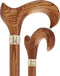Genuine Oak Ergonomic Walking Cane with Embossed Collar