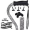 Black & White Offset Cane - Comfort Grip, Adjustable w/ SafeTbase