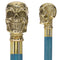 Premium Brass Skull Handle Cane: Stained Custom Color Shaft