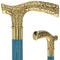 Premium Brass Fritz Handle Cane: Stained Custom Color Shaft