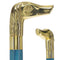 Premium Brass Dog Handle Cane: Stained Custom Color Shaft
