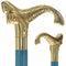 Brass Mermaid Handle Walking Cane w/ Custom Color Stained Ash Shaft & Collar