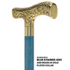 Premium Brass T-Shaped Handle Cane: Stained Custom Color Shaft