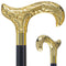 Scratch and Dent Brass Derby Handle Walking Cane w/ Brown Beechwood Shaft and Aluminum Gold Collar V3221