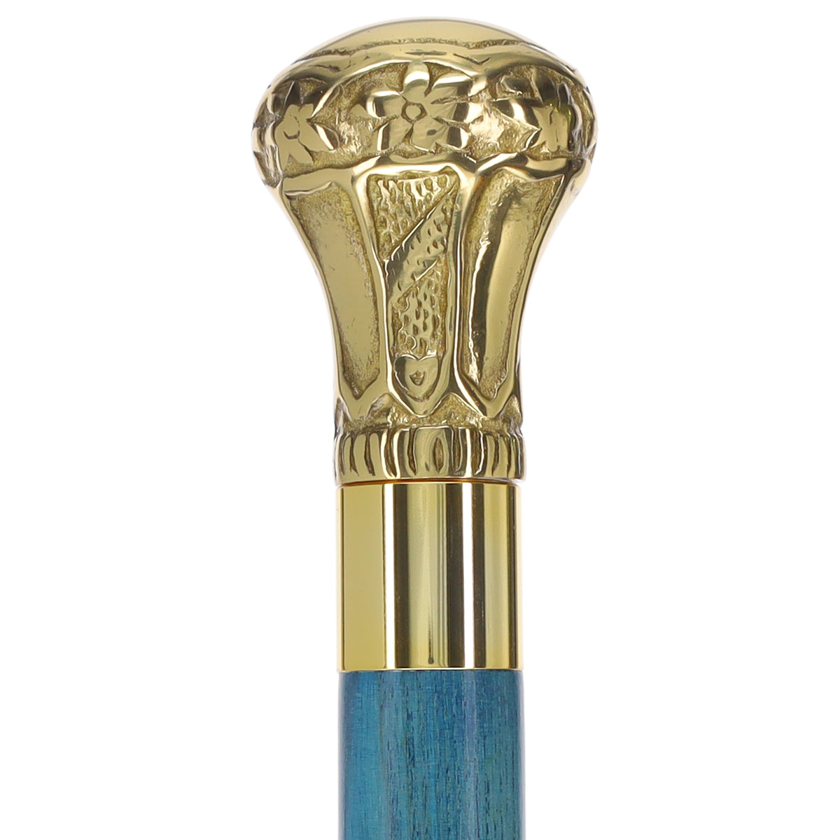 その他 cane Premium Brass Knob Handle Cane: Stained Custom Color Shaft