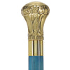 Premium Brass Knob Handle Cane: Stained Custom Color Shaft