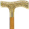 Premium Brass T-shaped Handle Walking Cane: Custom Shaft & Collar