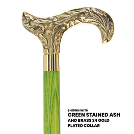 Premium Brass Derby Handle Cane: Stained Custom Color Shaft