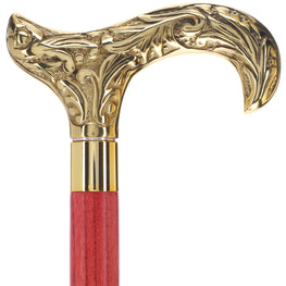 Premium Brass Derby Handle Cane: Stained Custom Color Shaft
