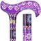 Scratch and Dent Pretty Purple Designer Adjustable Derby Walking Cane with Engraved Collar V2015