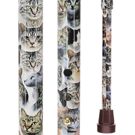 Cat Lovers-Designer Cane, Adjustable w/ Patterned Handle
