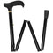 Black: Adjustable Folding Derby Walking Cane Wooden Handle