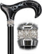 Rhinestone Designer Cane: Black Pearlz