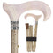 Rhinestone Pearlz Designer Folding Cane: Creme Swirl Handle