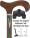 Green & Blue Inlaid Derby Walking Cane With Ovangkol Shaft and Silver Collar w/ SafeTbase