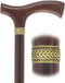 Scratch and Dent Genuine Wenge Wood Fritz Comfort Handle - Standard Size - Pewter Collar V3175