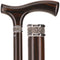Luxury Genuine Ebony Fritz Handle Cane: Pewter Collar Detail