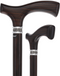 Luxury Genuine Ebony Fritz Handle Cane: Pewter Collar Detail