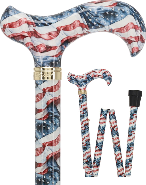 Designer Folding Cane: The America's