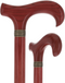 Striking Mahogany Red Derby Cane: Premium Natural Ash Wood w/ Pewter Collar