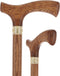 Elegant Fritz Oak Cane w/ Embossed Brass Collar