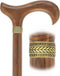 Luxury Natural Bocote Wood Derby Cane - Nature's Design Gold Pewter Collar