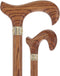 Strong Natural Oak Derby Walking Cane & Brass Embossed Collar