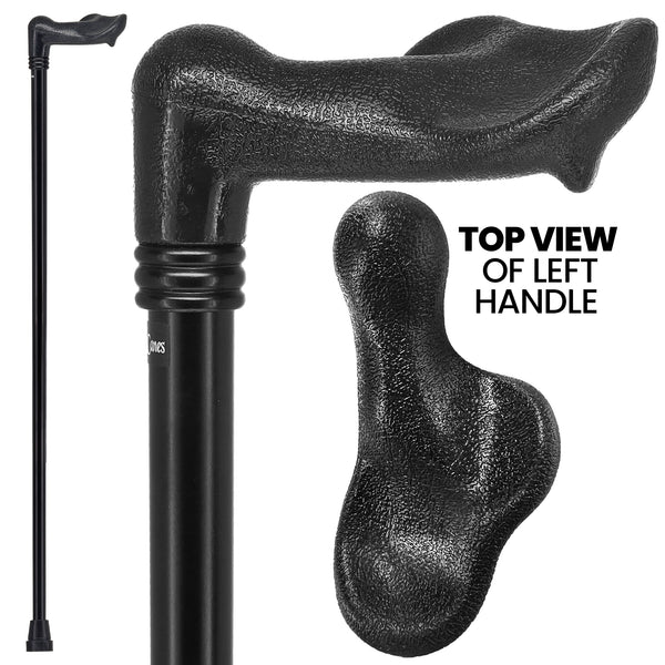 Comfy Black Palm-Grip Cane: Beechwood Shaft & Collar