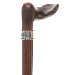 Luxury Walnut Palm Grip Walking Cane - Ergonomic Comfort