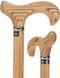 Flame Scorched Ash Derby Walking Cane: Enhanced Wood Grain